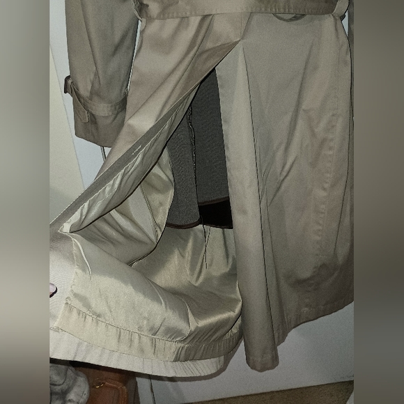 Trench Coat 48X TALL CERNIE VTG Double Breasted Belted Removable faux fur Liner - Picture 4 of 9